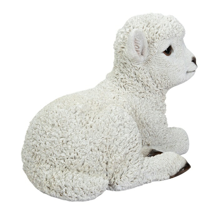 置物 羊 寝そべる羊 幅23.4cm woobia ウービア ひつじ リアル かわいい おしゃれ 玄関 インテリア オブジェ ガーデン ラム 北欧 ナチュラル 動物 アニマル 癒し 棚 未年 プレゼント ギフト 新築祝い