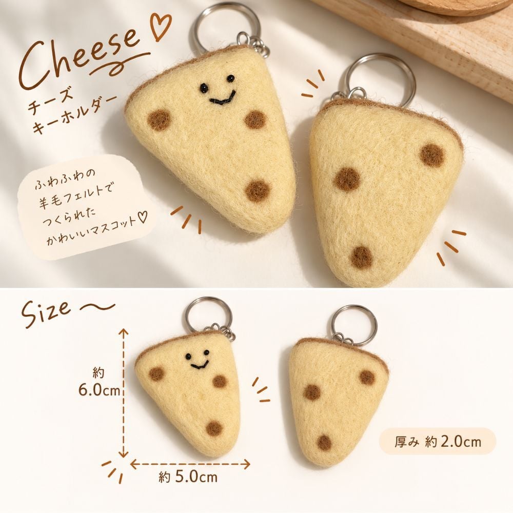 選べる2点セット 羊毛フェルト キーホルダー パン 食パン クロワッサン プレッツェル チーズ かわいい バッグチャーム 手作り風 フェルト 雑貨 小物 アクセサリー おしゃれ 韓国風 ナチュラル プレゼント ギフト