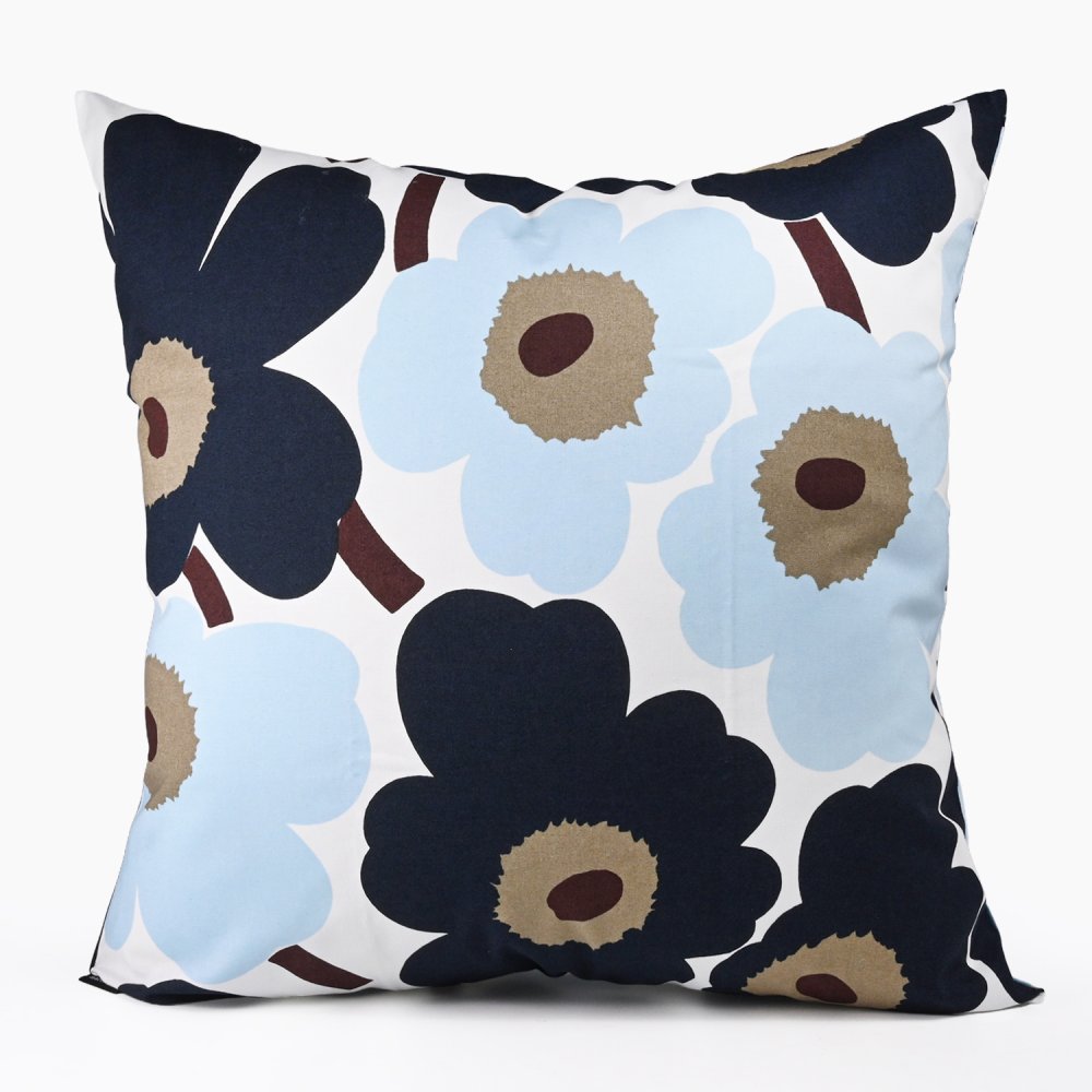 マリメッコ marimekko クッションカバー 50×50cm ピエ二 ウニッコ ホワイト ブルーベリー ブルー ダークブラウン 76024 076024 145 ヌードクッション別売り 北欧雑貨 北欧デザイン 送別会 誕生日 お中元 結婚祝い 結婚式 高級 父の日 母の日【スペシャルラッピング660円(別売り)】 ホワイトデー ネコポス