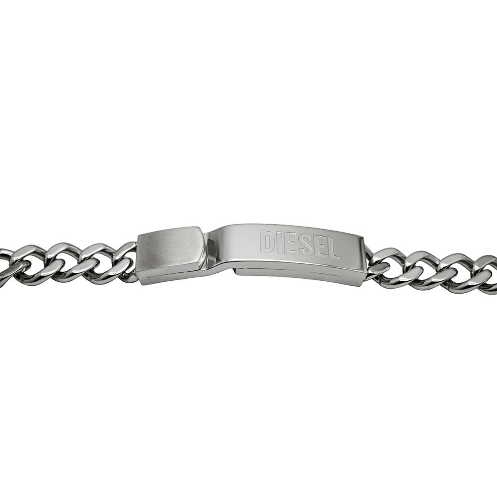 DIESEL ディーゼル DX0966040 メンズ ブレスレット アクセサリー シルバー ロゴプレート プレゼント【海外正規品】送料無料
