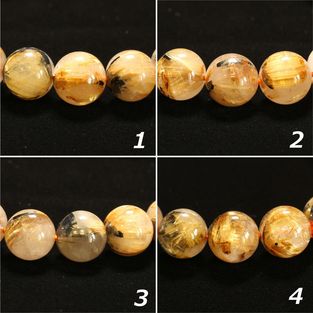 天然石ブレスレット【深みのある色彩の個性派】10mm ゴールドルチルクォーツ 艶感 一点物【GHB190】浄化発送 京海堂