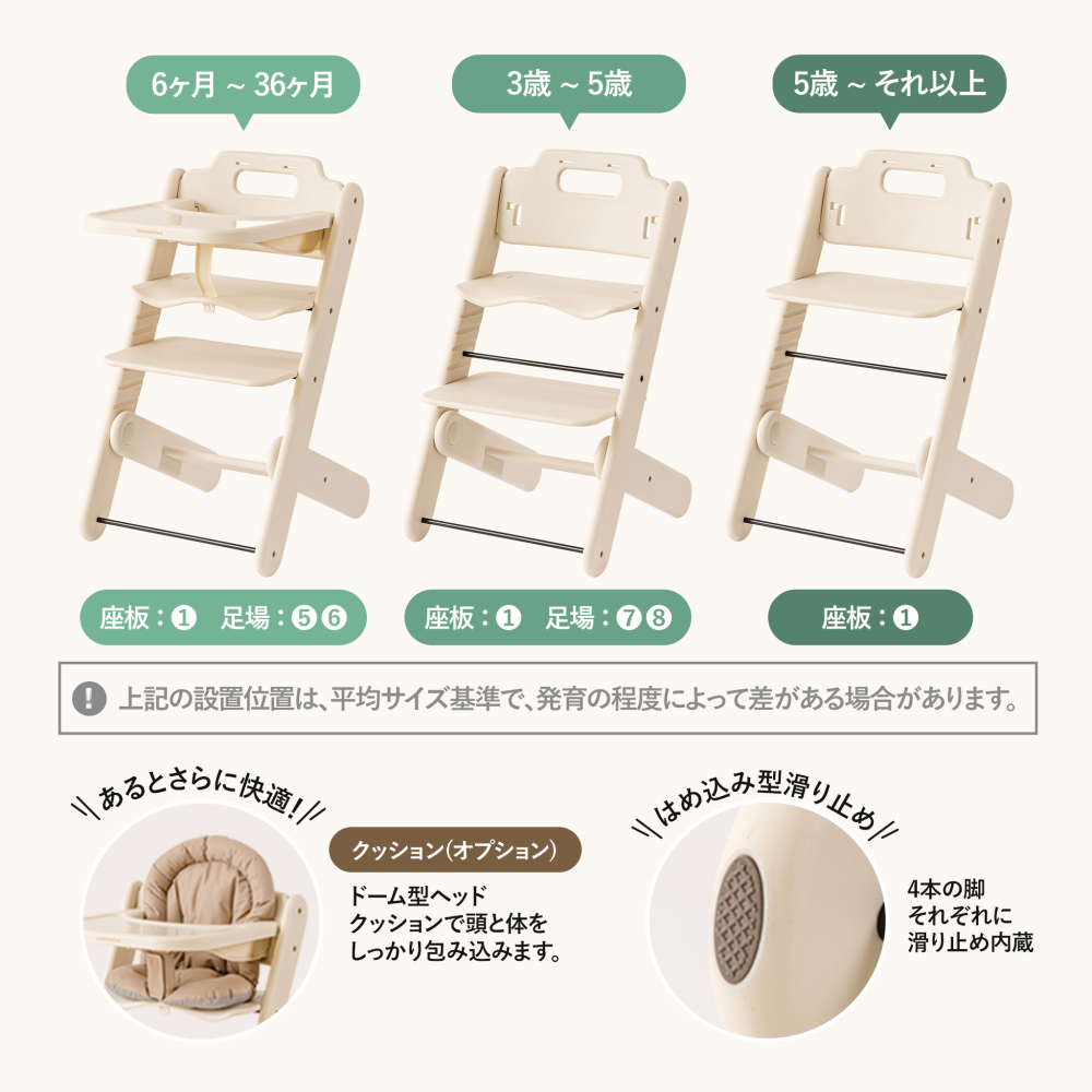 ハイチェア ベビー ベビーチェア テーブル付き 離乳食 お手入れ簡単 落下防止 防水 クッション DONO&DONO