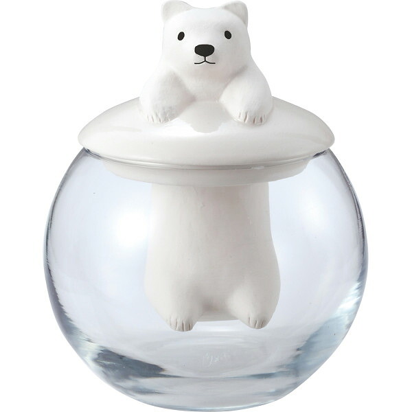 【直送】ドーム型加湿器 アニマル [26-0254-127] シロクマ 卓上加湿器 陶器製 自然気化式 エコ加湿器 ぷかぷか 癒やし インテリア 贈り物 ギフト