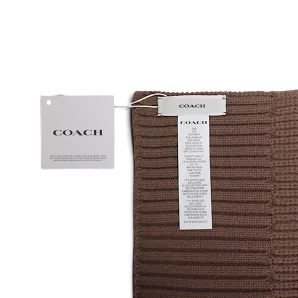 コーチ COACH WOVEN PATCH KNIT SCARF マフラー co100427-252 DARK CAMEL