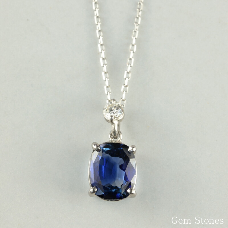  ブルーサファイア 　１．０４６ct 　ダイヤモンド　ネックレス 　ペンダント プラチナネックレス Pt900　ネックレス レディース 一粒ネックレス  誕生石 シンプル Drops