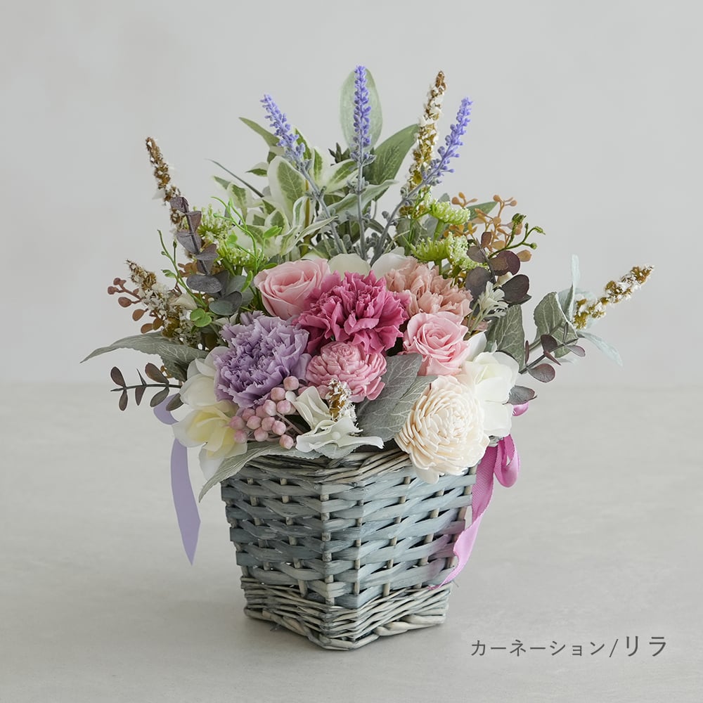 プリザーブドフラワー ナチュラルバスケット | 母の日 誕生日 記念日 誕生祝い プレゼント ギフト 贈り物