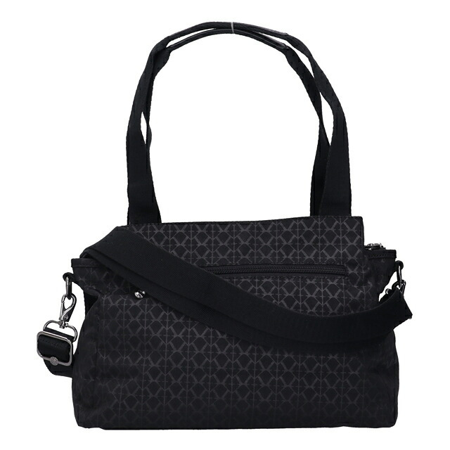 キプリング ハンドバッグ レディース ブランド Kipling エリシア ロゴ ワンポイント 総柄 2WAY K43793-K59 Signature Emb 黒