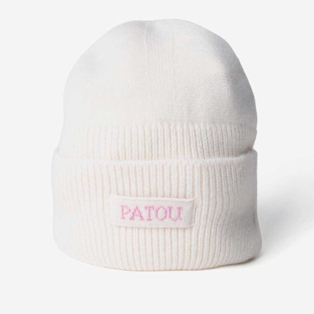 パトゥ PATOU WOOL CASHMERE BEANIE ウール カシミア ビーニー AC0788041 ニット帽 ロゴ レディース 帽子