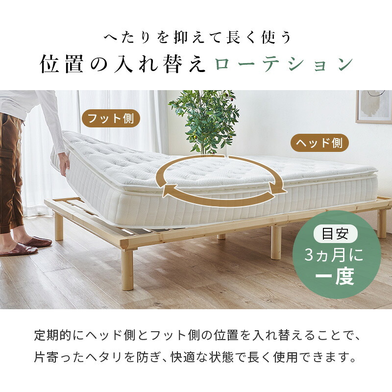 ピロートップ付き マットレス (ポケット) シングル セミダブル ダブル ポケットコイル 竹繊維 竹炭 防ダニ 抗菌 防臭 両面仕様 やや硬め 3Dメッシュ マット 通気性 おすすめ 直置き 一人暮らし 新生活 防臭機能付きの中綿と張地には竹繊維 まくら