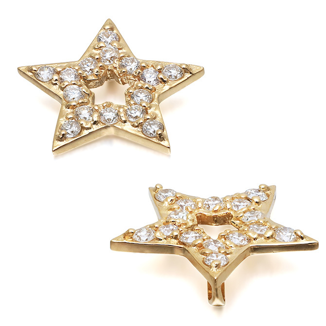 ゴールド ネックレス K18 18金 ネックレス ダイヤモンド ゴールド ネックレス チェーン スター 星 選べる3色 イエロー ピンク ホワイト シンプル 華奢 上品 ご褒美 彼女 妻 女性 レディース 誕生日 プレゼント ハロウィン 【品番：CG-TI-379】