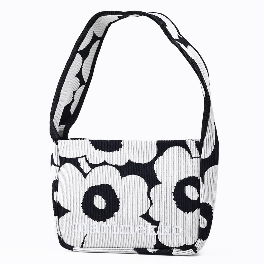 マリメッコ marimekko ショルダーバッグ ニットバッグ Unikko ウニッコ レディース ブラック 94141 094141 911 北欧雑貨 北欧デザイン 送別会 誕生日 お中元 結婚祝い 結婚式 高級 父の日 母の日 ホワイトデー