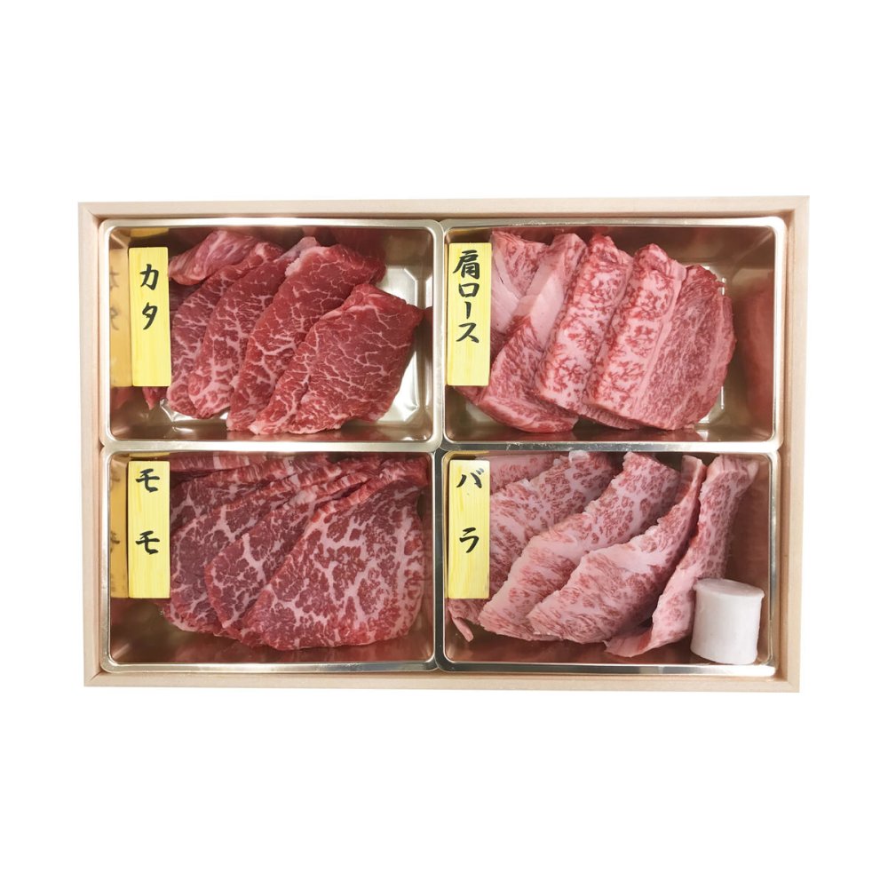 神戸牛 焼肉用 食べ比べ ギフトセット 4種入 牛肉 冷凍 焼肉セット バラ肉 カタロース スライス