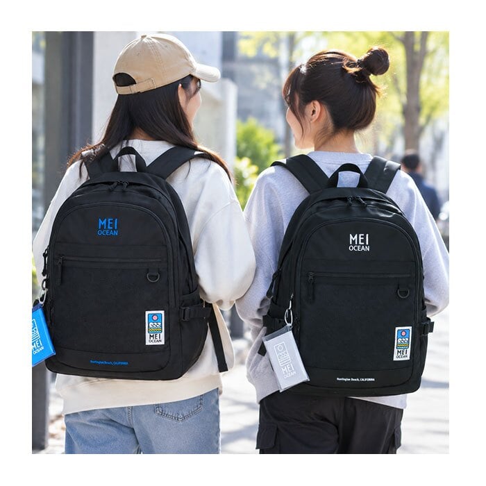MEI OCEAN リュック 黒 通販 通学リュック バックパック 通学バッグ スクールバッグ 黒リュック 大きめ スクールリュック 女子高生 A4 B4 大容量 36L 高校生 中学生 女子 男子 軽量 軽い メイオーシャン かわいい おしゃれ 新学期準備