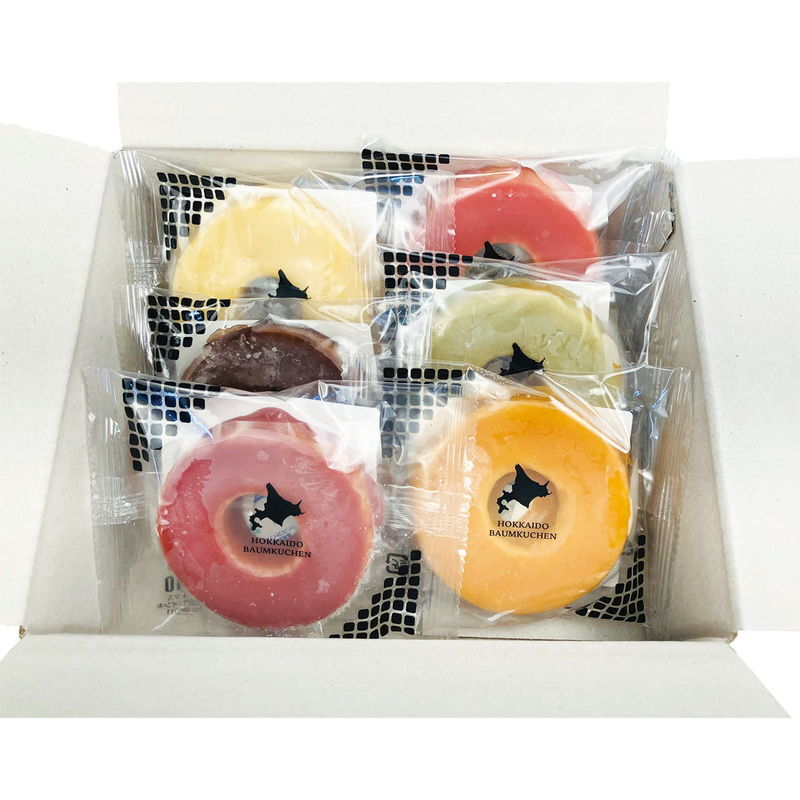 北海道カラフルバウムクーヘン6個 (740046) [お中元][お歳暮] ※送料無料(北海道・沖縄・離島への配送不可)
