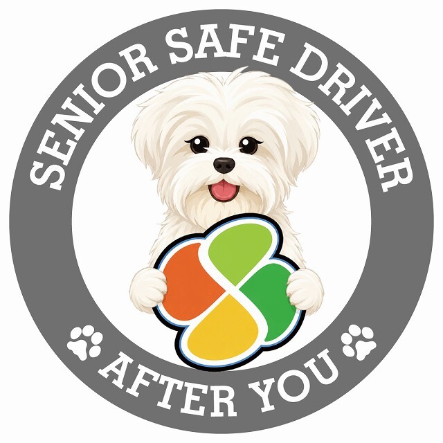 カーサイン 高齢者マーク SENIOR SAFE DRIVER マルーキー ステッカー シール 直径13cm 肉球 日本製 車
