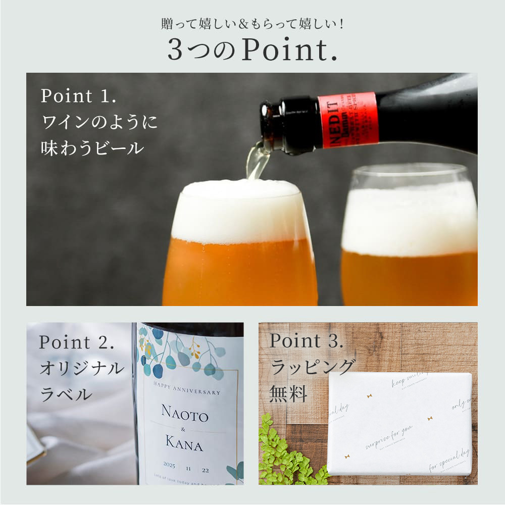 【オリジナルラベル 1本から】名入れ イネディット 750ml スペイン高級ビール ギフト プレゼント 結婚祝い 誕生日 女性 男性 夫婦 お祝い クリスマス プレゼント ギフト 父の日 2026 プレゼント