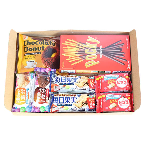 (全国送料無料)お菓子 詰め合わせ グリコ栄養菓子セット(5種・計9コ)チョコレートドーナッツ1コおまけ付き メール便 (omtmb9645z)【送料無料 詰め合わせ おやつ 小袋 個包装 お試し】