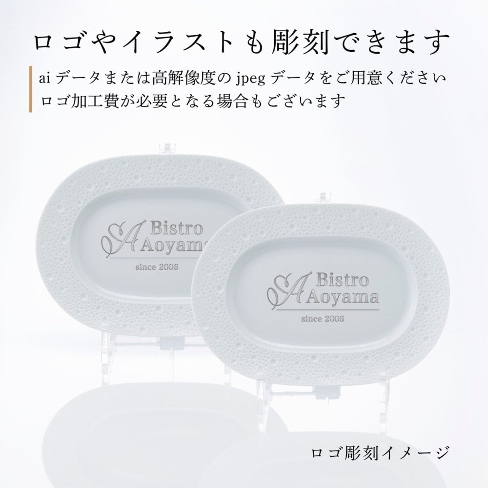 BERNARDAUD ベルナルド エキュム レリッシュ ディッシュ 21×15cm ペア 名入れ彫刻代込み 名前 彫刻 刻印 プレゼント ギフト 記念日 高級 ブランド 開店祝 新築祝 誕生日 法人 お皿 プレート インテリア ウェルカムボード オーバル だ円