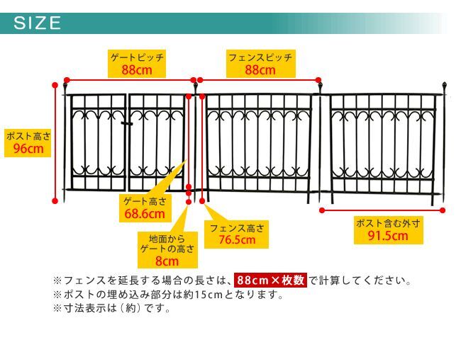 ガーデン エクステリア パークアベニューフェンス連結セット フェンス ゲート 扉 アイアン ガーデニング 枠 柵 仕切り 目隠し 境目 クラシカル アンティーク トレリス つる 薔薇 バラ 朝顔 園芸 ラティス 新生活