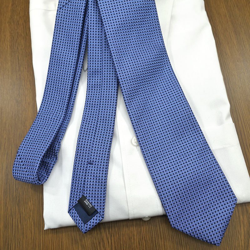 ミチコロンドン ネクタイ  MICHICO LONDON ML30 ブルー/ネイビー ブランド ネクタイ 幅7.5cm シルク  日本製 イタリア製生地 ネクタイブランド・ブランドギフト バースデー/誕生日/お祝い クリスマス/バレンタイン/成人祝い 父の日/入社祝い/就職祝い