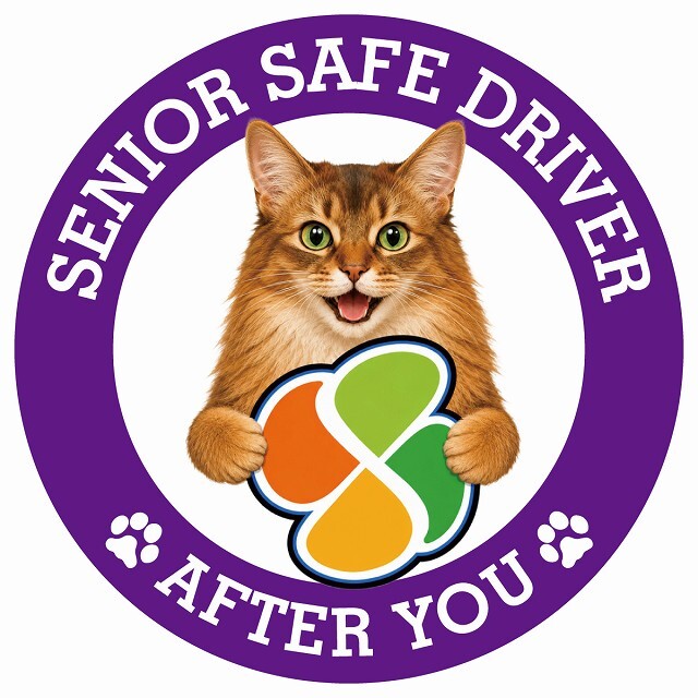 カーサイン 高齢者マーク SENIOR SAFE DRIVER ソマリ ステッカー シール 直径13cm 肉球 日本製 車