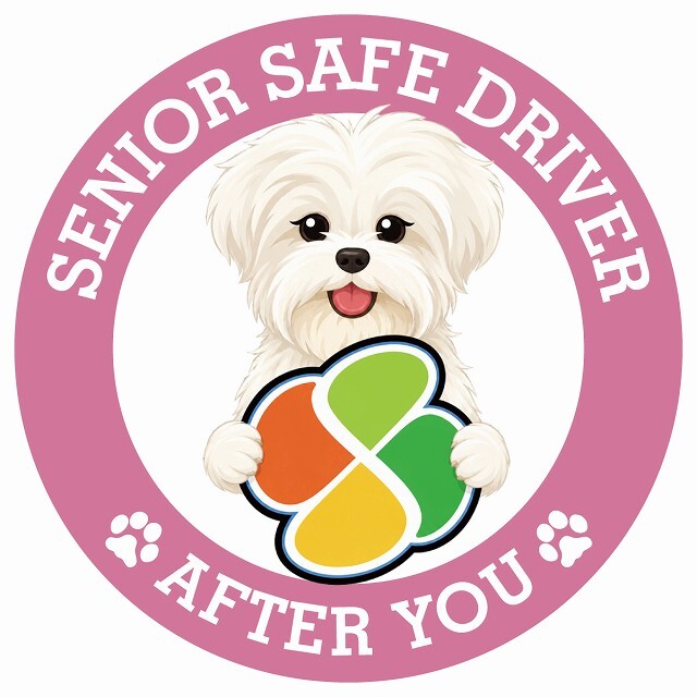 カーサイン 高齢者マーク SENIOR SAFE DRIVER マルーキー ステッカー シール 直径13cm 肉球 日本製 車