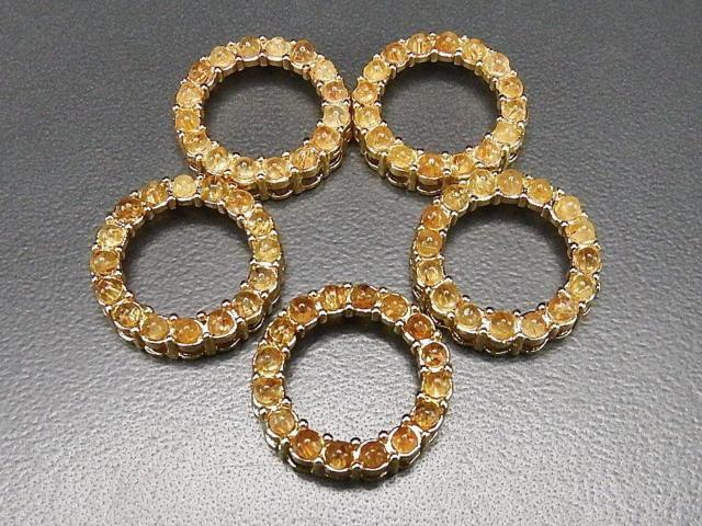 天然石ゴールドルチルクォーツ極小玉16粒輪状真鍮24k金メッキネックレス60センチ