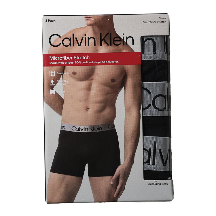 カルバンクライン：NEW CHROMATIC ボクサーパンツ 3PK (ブラック)[ボクサーパンツ/ 男性下着/ メンズインナー/人気ブランド/おすすめギフト/誕生日プレゼント/メンズファッション]