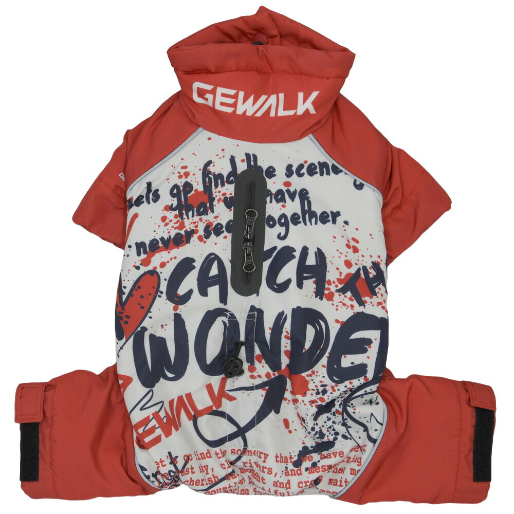ジウォーク GEWALK ストリート ドリズル サーマル オーバーオール 犬服 BM レッド