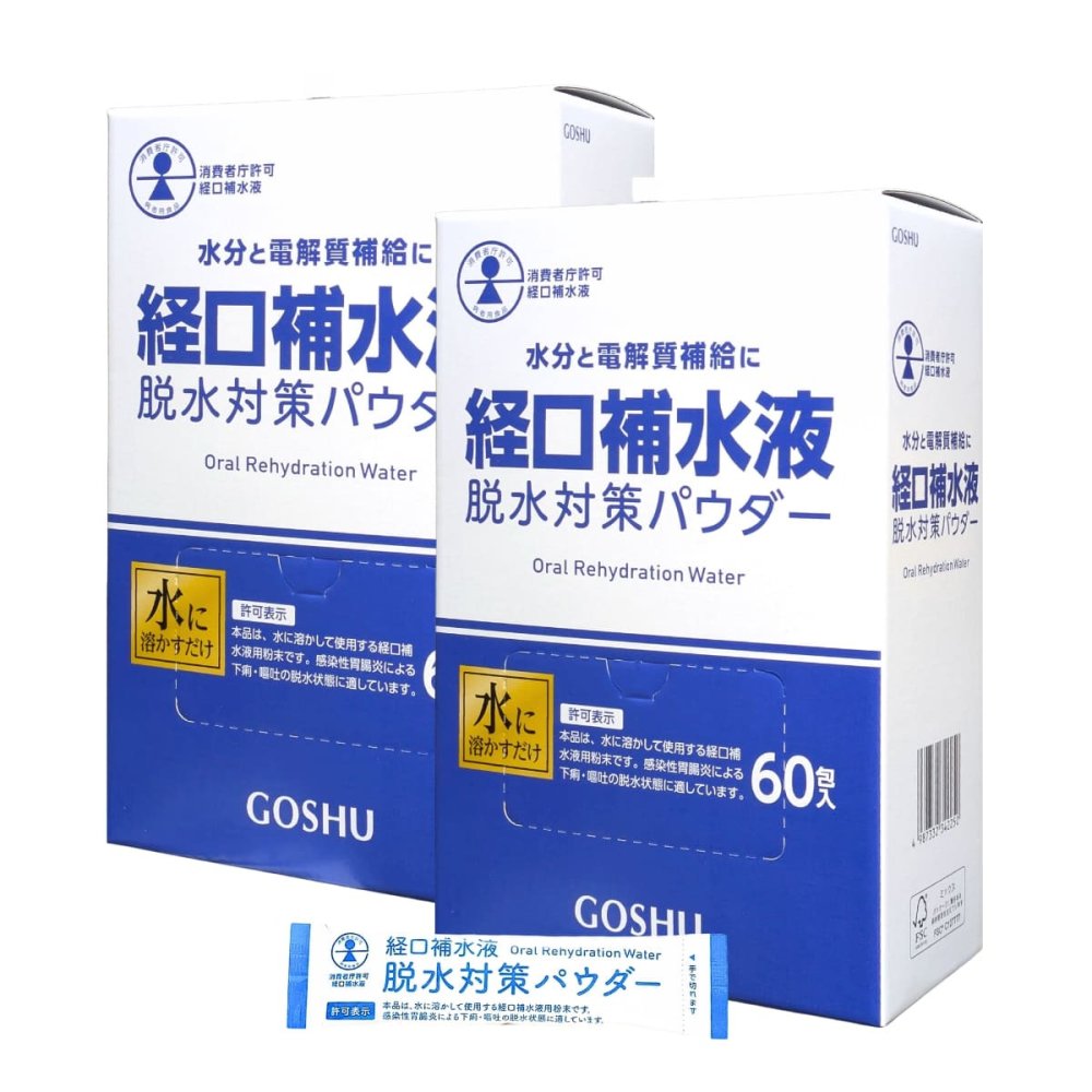 経口補水液 パウダー 粉末 7g×60包 脱水対策 水分補給 熱中症対策 電解質（ナトリウム、カリウム等）をバランスよく配合 五洲薬品 日本製  #71091 スポーツ 部活 屋外作業 現場 介護 高齢者 日常ケア まとめ買い ストック 防災 備蓄　[賞味期限:2028年2月迄]