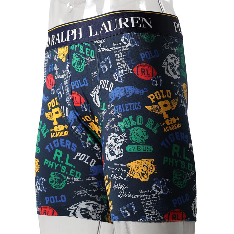 ポロラルフローレン：COTTON STRETCH POUCH ボクサーブリーフ（バーシティスタンププリント)[ボクサーパンツ/ 男性下着/ メンズインナー/人気ブランド/おすすめギフト/誕生日プレゼント/メンズファッション]