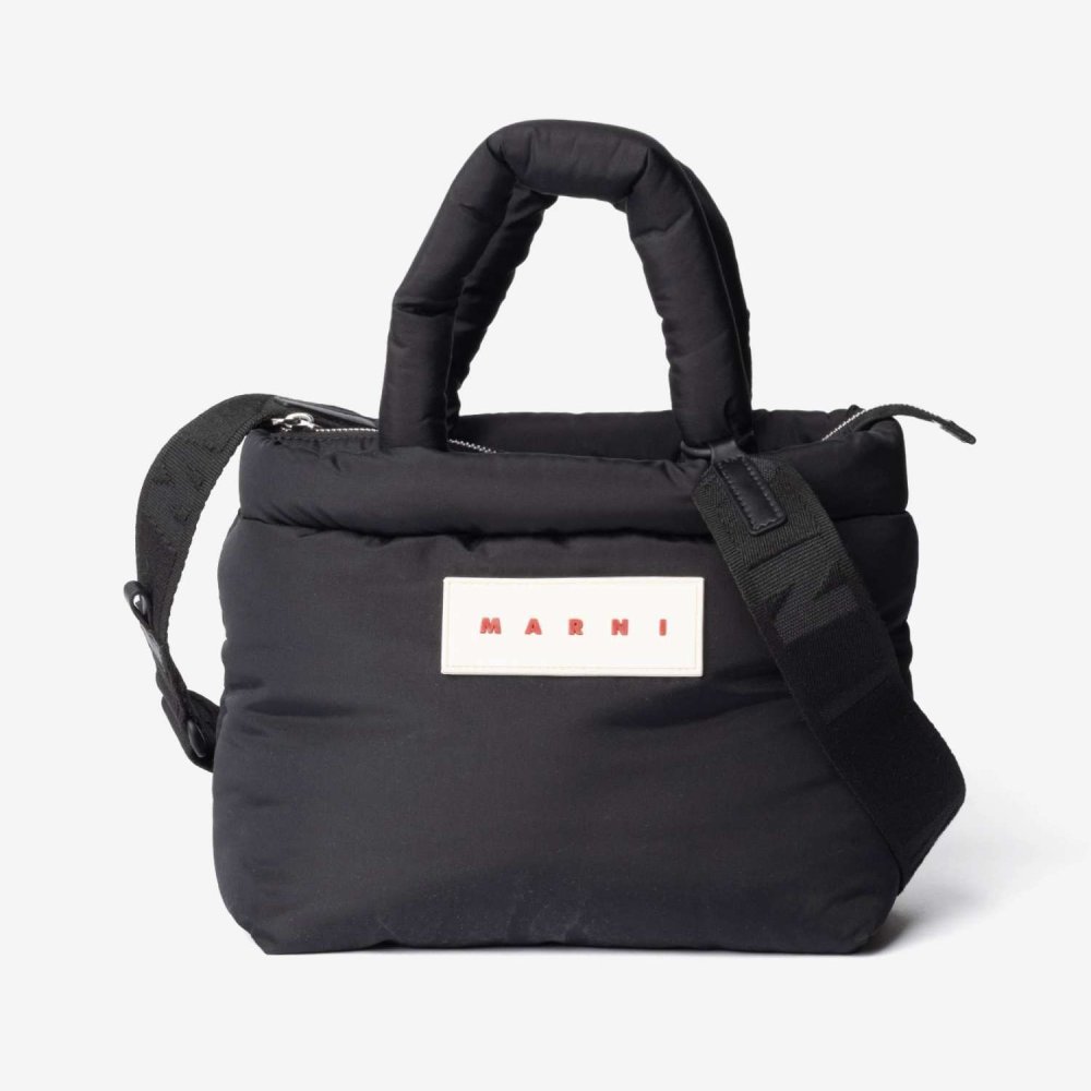マルニ MARNI PUFF E/W TOTE BAG パフ トートバッグ BMMP0131U2 P8068 ショルダーバッグ メンズ レディース バッグ ブラック