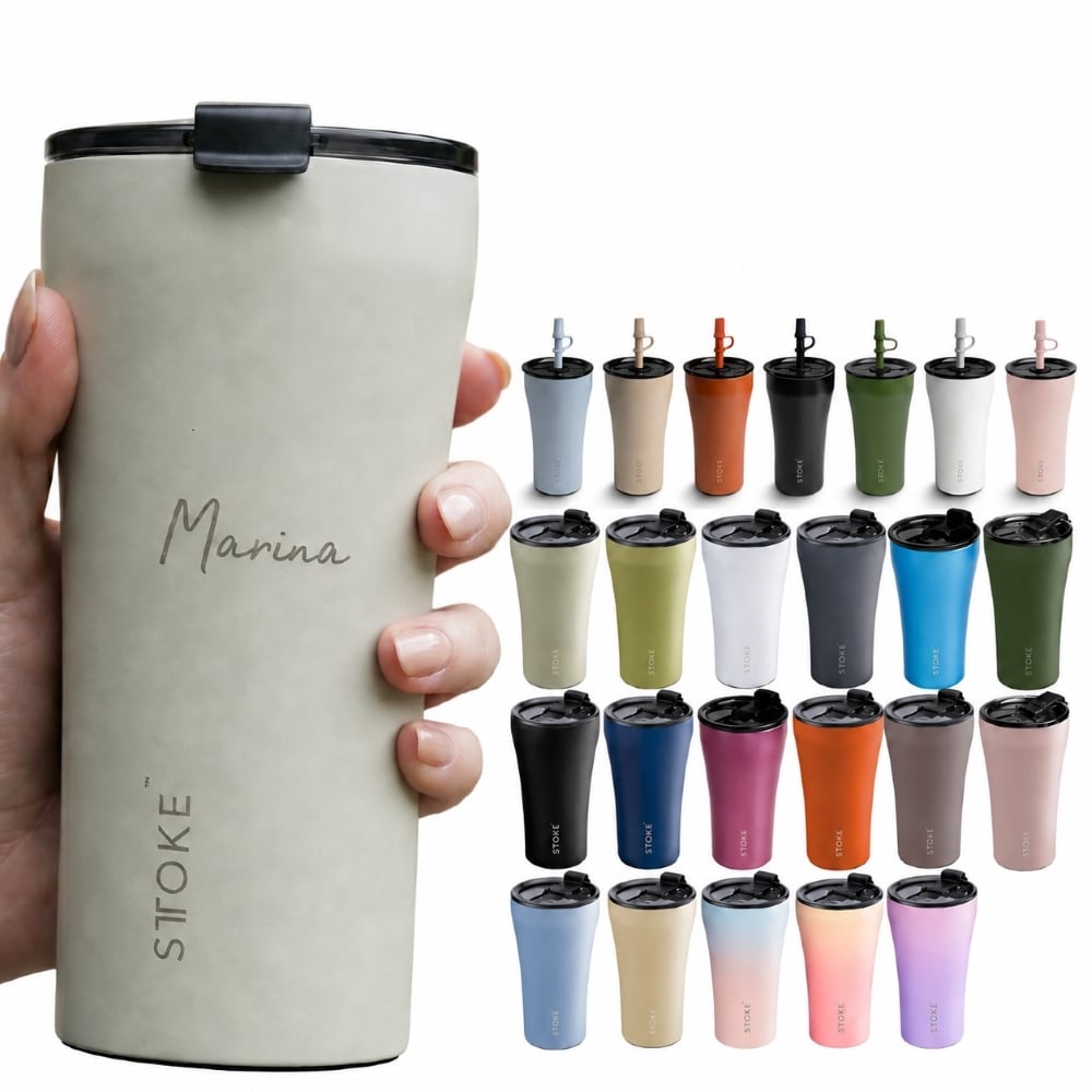【名入れ無料・ラッピング無料】STTOKE ストーク タンブラー V 590ml ストロー付き セラミックコーティング 保温 保冷 大容量 ギフト 水筒 誕生日 プレゼント 敬老の日 スタバ スターバックス コーヒー 熱中症対策グッズ