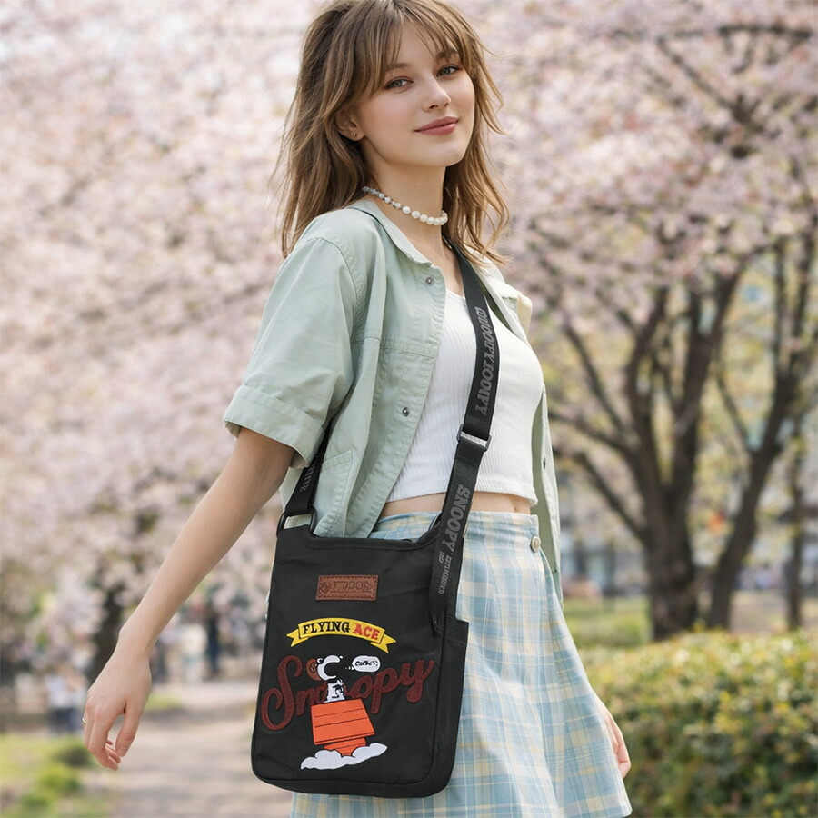 OUTDOORPRODUCTS ピーナッツ 2wayミニショルダーバッグ 斜め掛け 斜め掛けバッグ 普段使い 男女兼用 メンズ レディース ギフト プレゼント ブラック odb039