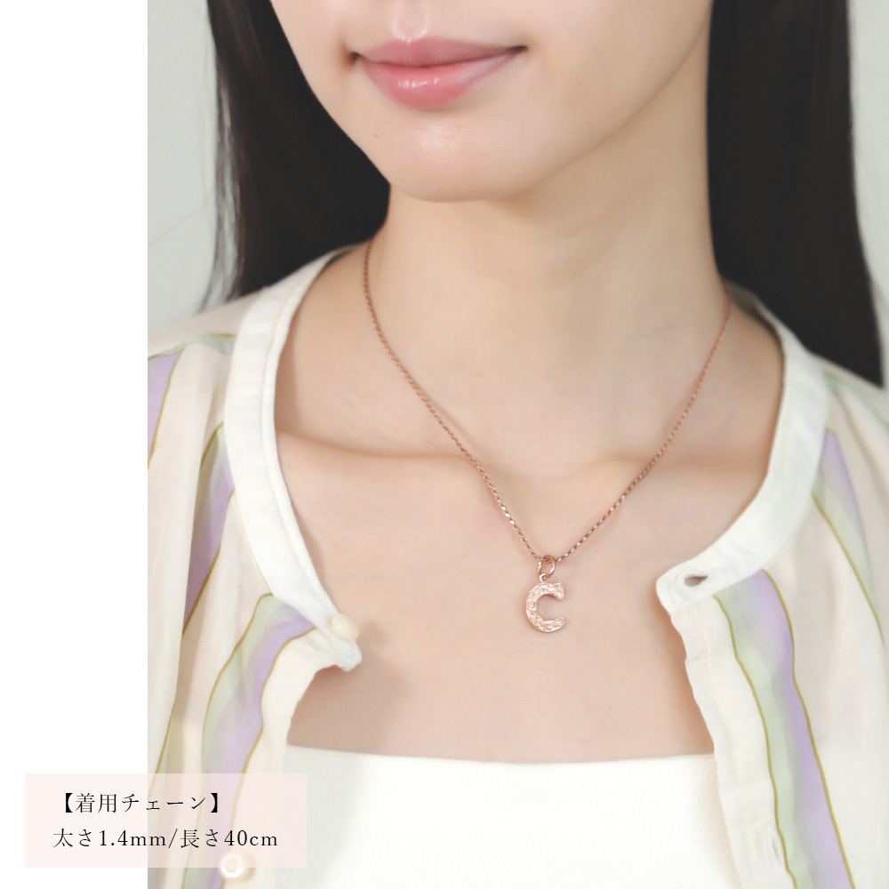 ハワイアンジュエリー ネックレス イニシャル ネックレス シルバー 誕生石入れ可 アルファベット シンプル ピンクコーティング シルバー925 ギフトラッピング可能セット チェーン 長さ選べる プレゼント ハロウィン 【品番：CG-SP3181】
