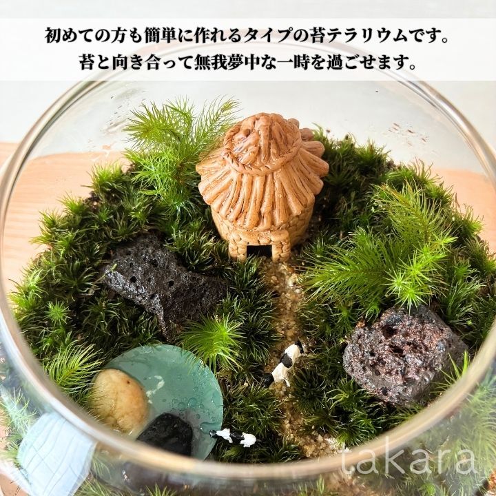 テラリウムキット 【湖がある牧場】 コケテラリウム おしゃれ 贈り物 ガラスボウル コケインテリア 母の日ギフト 手作りキット 創作キット 苔インテリア 苔リウム コケリウム 作成キット お誕生日 おうち時間 ステイホーム 敬老の日 ワークショップ 父の日 イベント