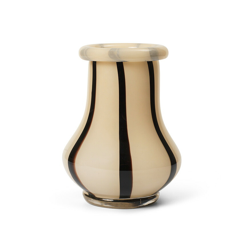 ferm LIVING ファームリビング Riban リバン 北欧 花瓶 フラワーベース 高さ19cm 北欧雑貨ガラス花瓶 ガラス モダン ブランド 人気 おしゃれ インテリア フラワーベース 白 ホワイト クリーム 雑貨 オブジェ