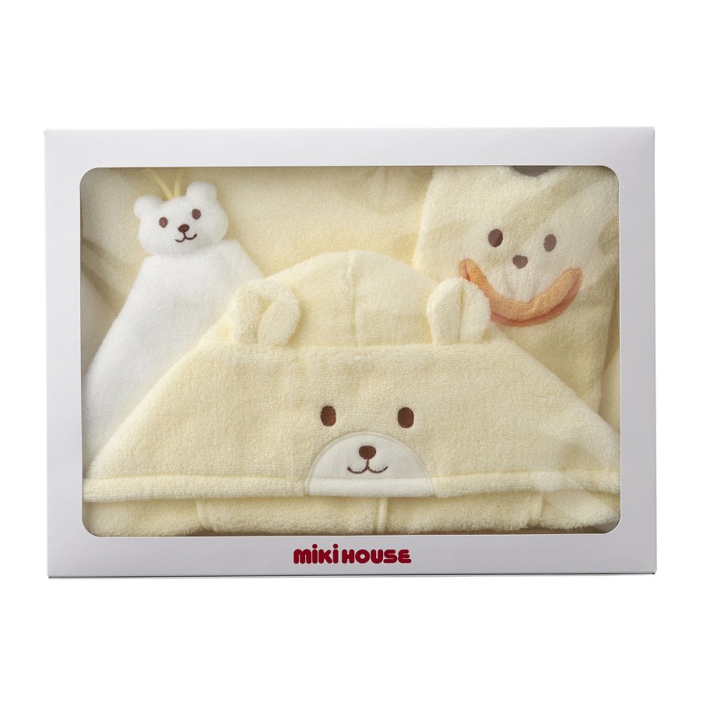 ミキハウス 無撚糸バスポンチョセット イエロー