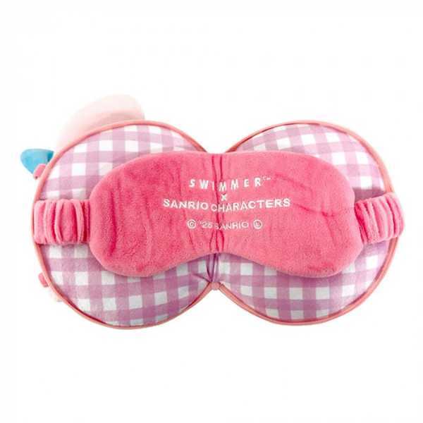 アイマスク クッション 収納バッグ 3WAY マイメロディ サンリオ SWIMMER コラボ ぬいぐるみ マスコット かわいい リラックス トラベル 旅行 オフィス 昼寝 休憩 癒し キャラクター グッズ サンリオ正規ライセンス品