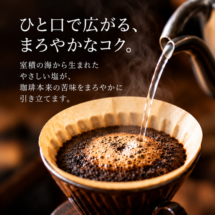 塩焙煎珈琲 コーヒー豆 100g 150g ドリップコーヒー 山口県 光市 室積 力塩 珈琲 塩コーヒー ラオス産 コーヒー お取り寄せ ギフト プレゼント 贈り物 自宅用