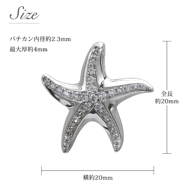 ハワイアンジュエリー シルバー 刻印無料 ペンダントトップ スターフィッシュ ヒトデ ひとで 海星 ジルコニア ロジウムコーティング シルバー925 ネックレス チェーン別売 ペンダントヘッド aumakua メール便 メンズ レディース ハロウィン 【品番：252-11-01】