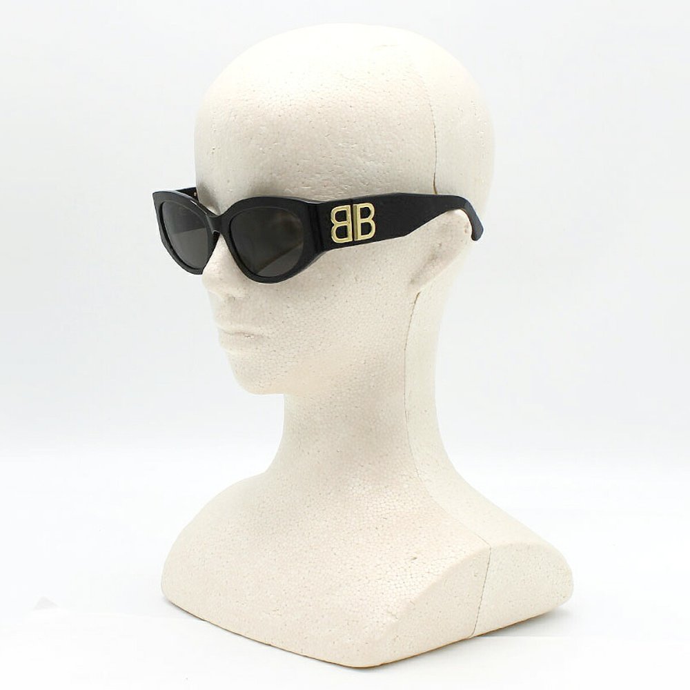 バレンシアガ BALENCIAGA サングラス アジアンフィット UVカット アイウェア フォックス BB0324SK-002 メンズ レディース ユニセックス ブラック+グレー 国内正規品