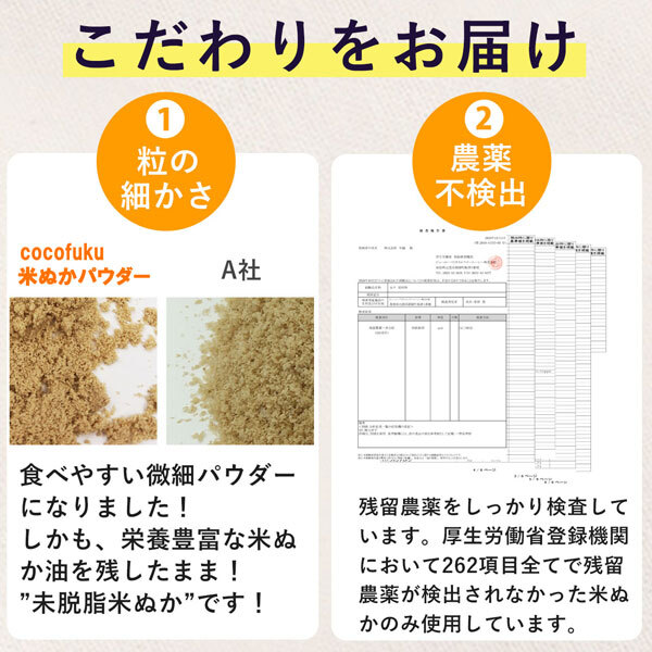 食べる米ぬかパウダー 200g×1袋 国産 無添加 cocofukuシリーズ [管理栄養士推奨] [残留農薬検査済] 国産 食べるぬか 米糠 食用 玄米 粉末 食物繊維 腸活 便秘解消 お通じ 玄米 置換 ダイエット 健康 美容 栄養γオリザノール イノシトール GABA 葉酸 (omb10115)