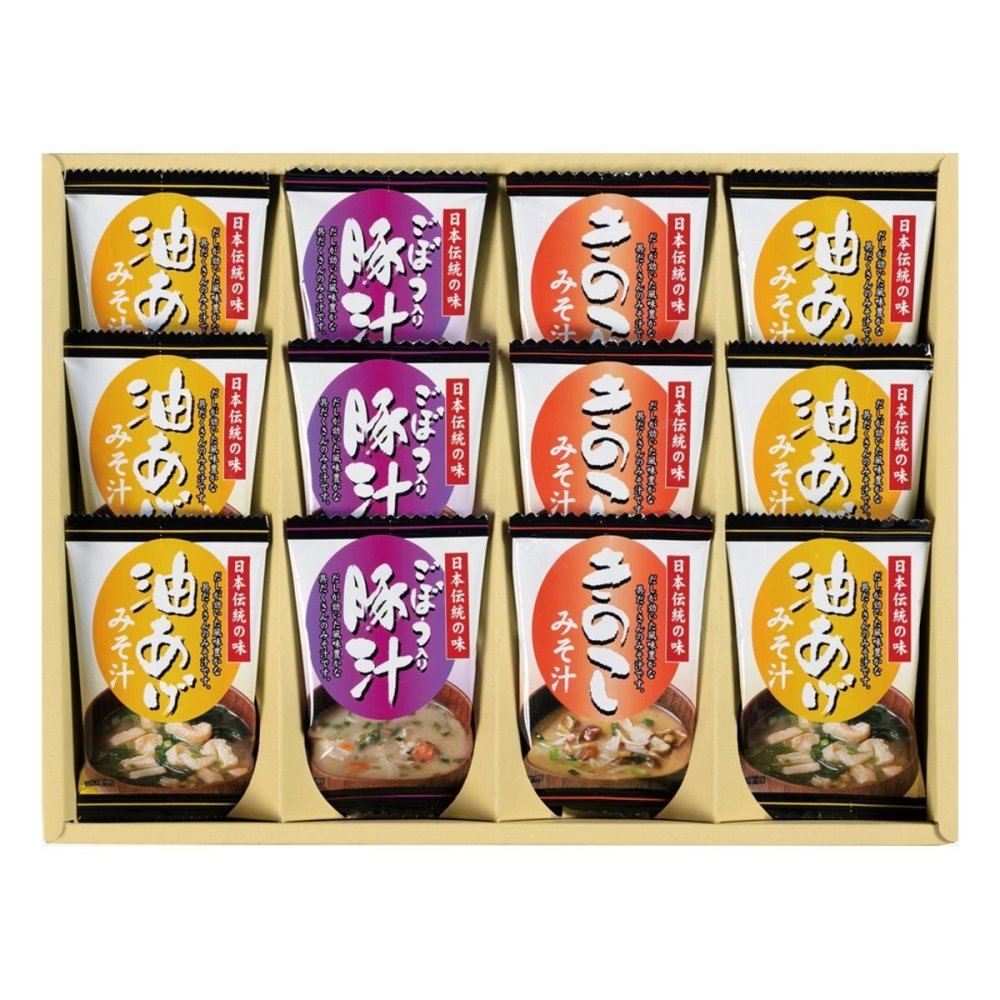 フリーズドライ お味噌汁 3種の味 詰合せ ギフトセット 計12点入 フリーズドライ味噌汁 即席味噌汁 味噌汁セット【北海道・沖縄県・離島 配送不可】