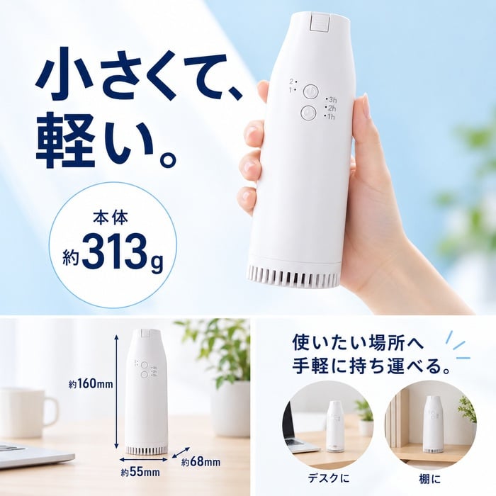 3WAY 布団乾燥機 コンパクト 小型 スティック型 ダニ対策 ダニ退治 衣類乾燥 靴乾燥 くつ乾燥機 シューズドライヤー 温度調節 2段階 パワフル