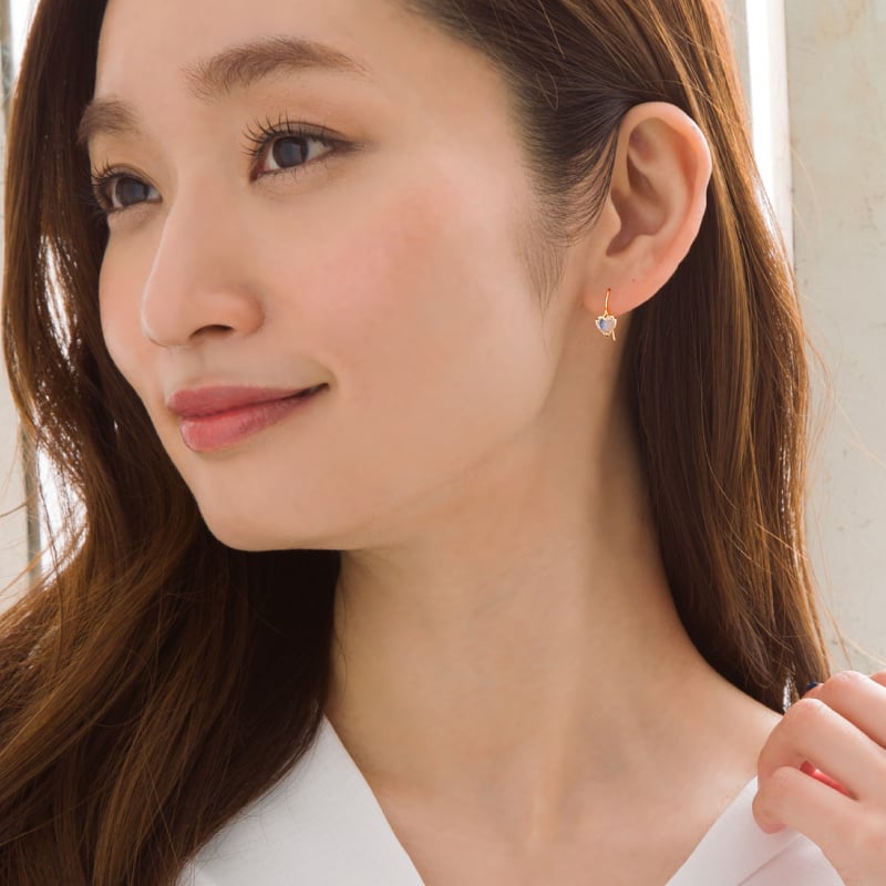 ムーンストーン ハート ピアス スタッド フック K10 K18 10K 18K 10金 18金 プラチナ フックタイプ 女性 レディース 誕生日 記念日 プレゼント ギフト 誕生日プレゼント 10代 20代 30代 40代 妻 彼女 スター ゴールド ホワイトゴールド ピンクゴールド イエローゴールド ダイヤ 小さい 小さめ キャッチ アクセサリー アレルギー対応 金属アレルギー クリスマス