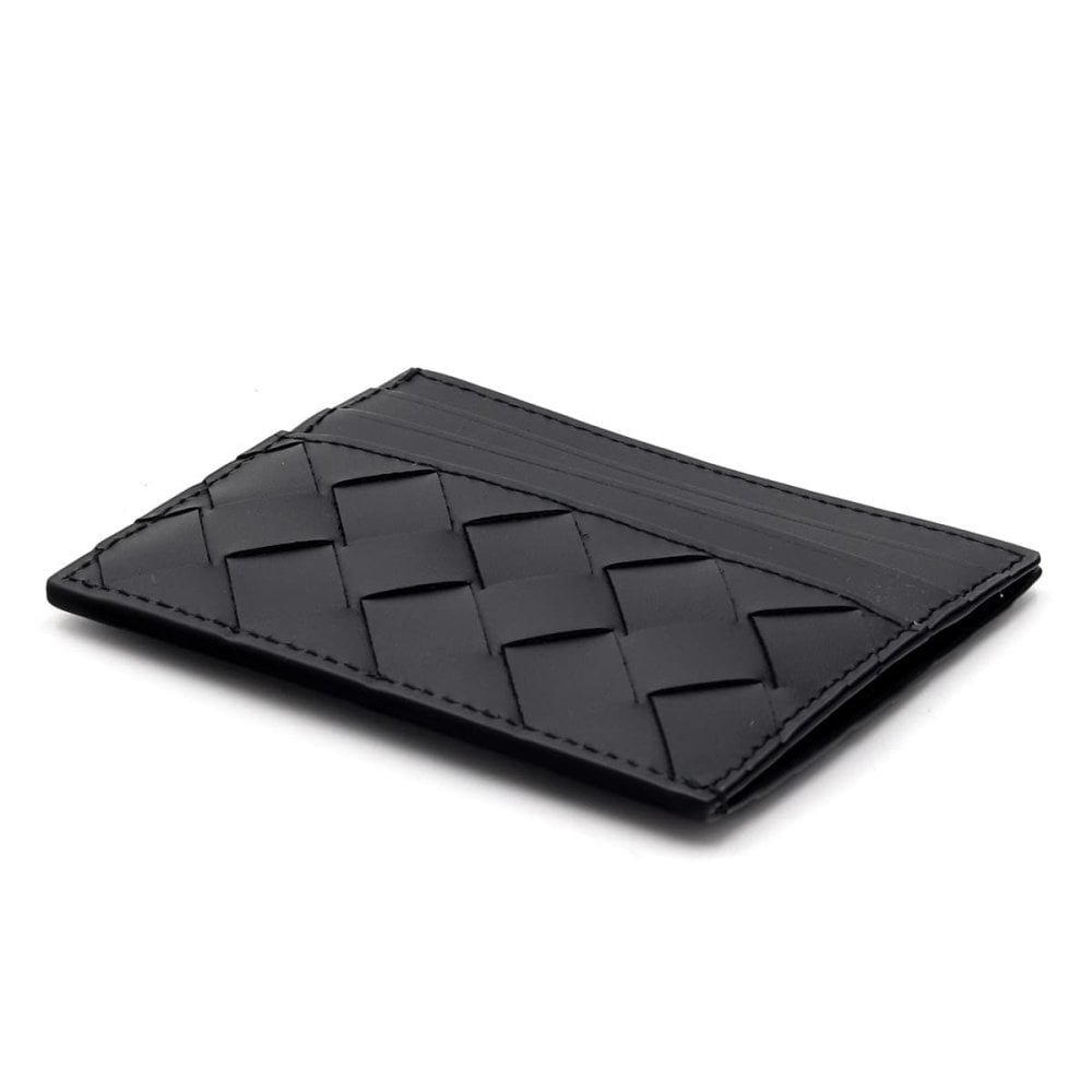 ボッテガヴェネタ BOTTEGA VENETA カードケース イントレチャート ブラック 黒 メンズ レディース 本革 カーフレザー 薄型 スリム カード入れ 6枚収納 名刺入れ カードホルダー 635057 V3US3 8803