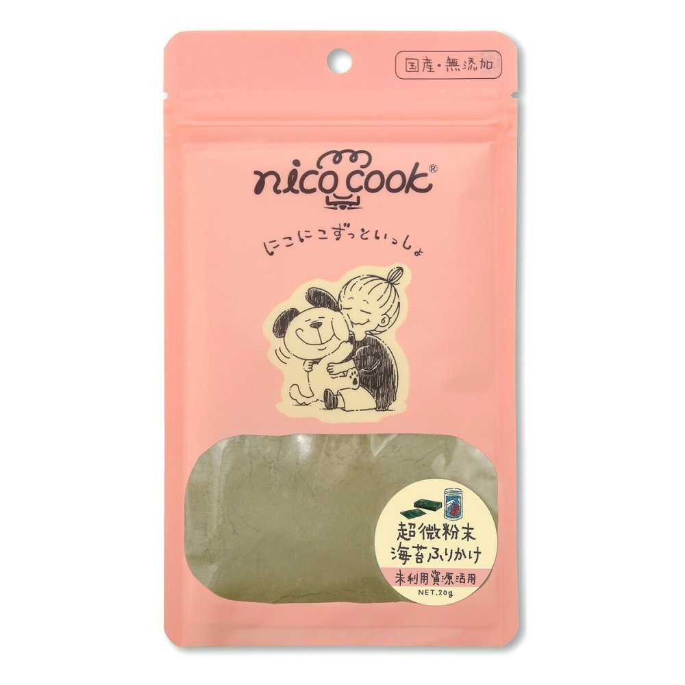 nico cook ニコクック 超微粉末 国産海苔ふりかけ 犬猫兼用おやつ 20g