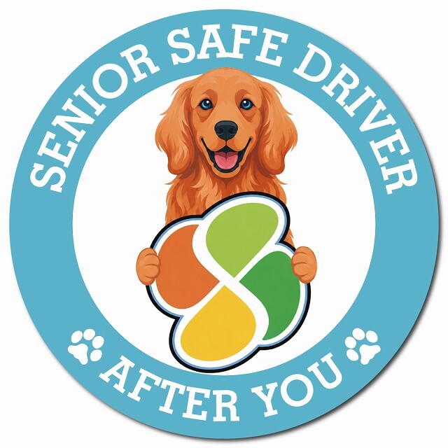 カーサイン 高齢者マーク SENIOR SAFE DRIVER アイリッシュセター マグネット 強力 直径13cm 肉球 日本製 車 ステッカー