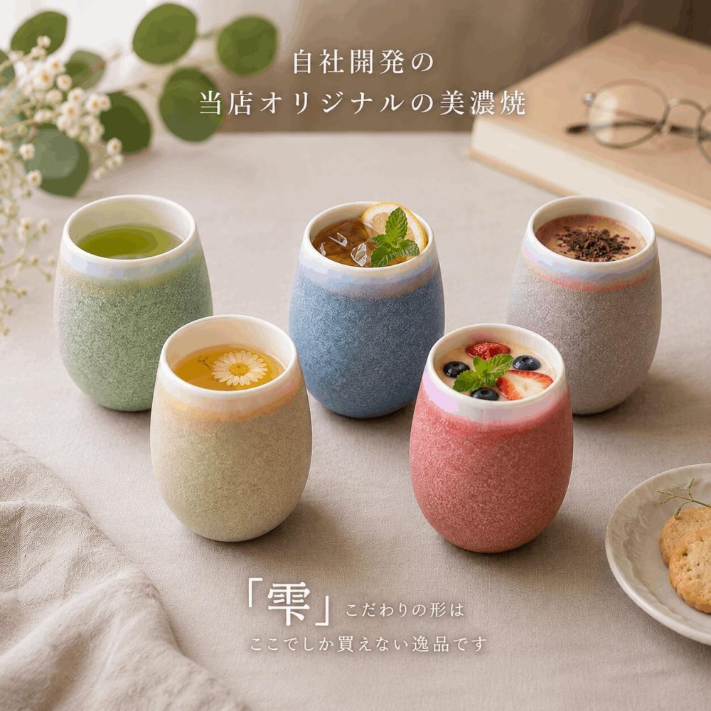 美濃焼タンブラー くすみカラー 全5色 480ml 彫刻無し
